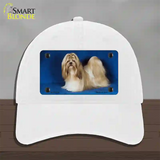 Shih Tzu Dog Novelty License Plate Hat Unconstructed Cotton / White