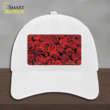 Red Roses Novelty License Plate Hat Unconstructed Cotton / White