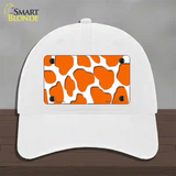 Orange White Giraffe Novelty License Plate Hat Unconstructed Cotton / White