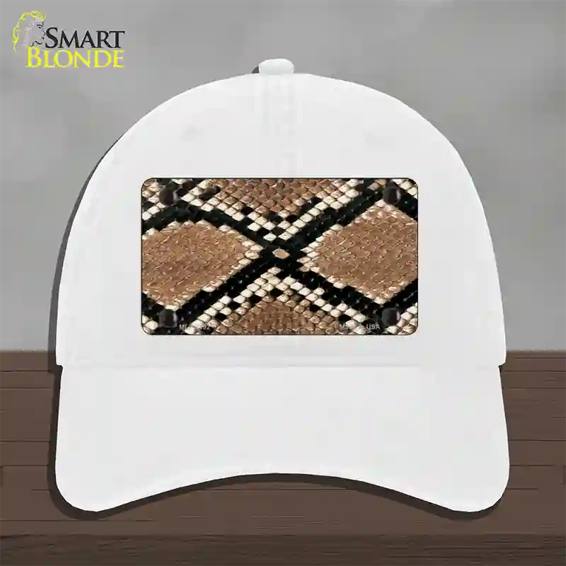 Snake Skin Novelty License Plate Hat Unconstructed Cotton / White