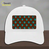 Teal Polka Dots Brown Novelty License Plate Hat Unconstructed Cotton / White