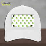 Lime Green Polka Dots White Novelty License Plate Hat Unconstructed Cotton / White