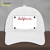 California State Blank Novelty License Plate Hat Unconstructed Cotton / White