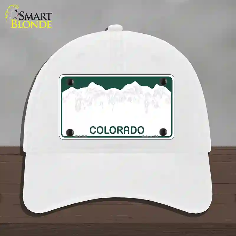 Colorado Green State Blank Novelty License Plate Hat Unconstructed Cotton / White