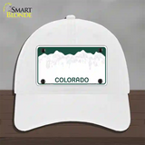 Colorado Green State Blank Novelty License Plate Hat Unconstructed Cotton / White