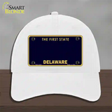 Delaware State Blank Novelty License Plate Hat Unconstructed Cotton / White