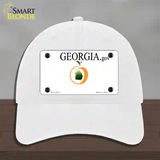 Georgia State Blank Novelty License Plate Hat Unconstructed Cotton / White