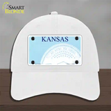 Kansas State Blank Novelty License Plate Hat Unconstructed Cotton / White