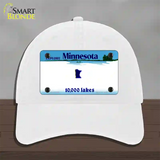 Minnesota State Blank Novelty License Plate Hat Unconstructed Cotton / White