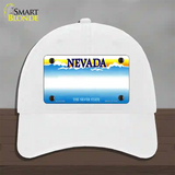 Nevada State Blank Novelty License Plate Hat Unconstructed Cotton / White