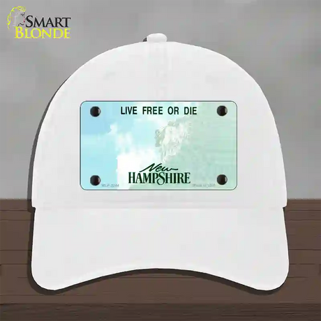 New Hampshire State Blank Novelty License Plate Hat Unconstructed Cotton / White