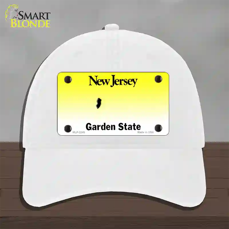 New Jersey State Blank Novelty License Plate Hat Unconstructed Cotton / White