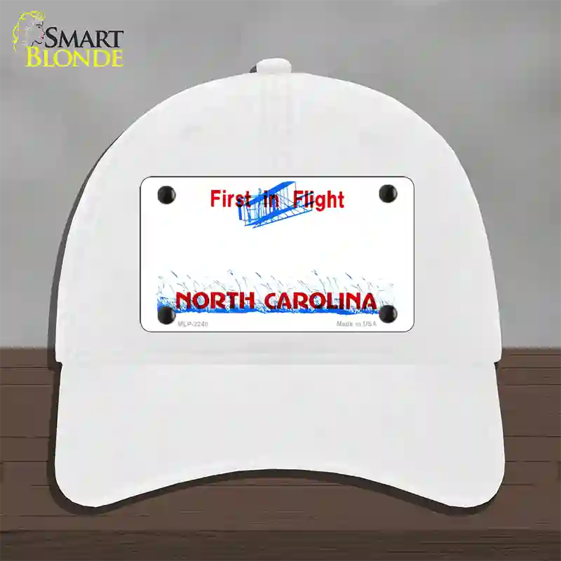 North Carolina State Blank Novelty License Plate Hat Unconstructed Cotton / White