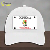 Oklahoma State Blank Novelty License Plate Hat Unconstructed Cotton / White