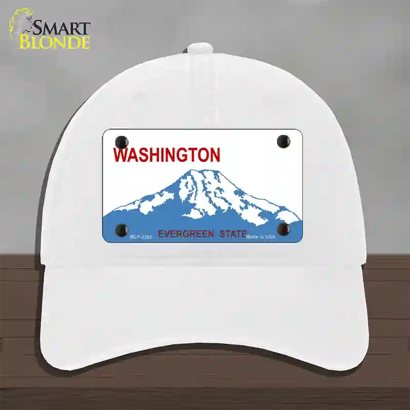 Washington State Blank Novelty License Plate Hat Unconstructed Cotton / White