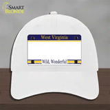 West Virginia State Blank Novelty License Plate Hat Unconstructed Cotton / White