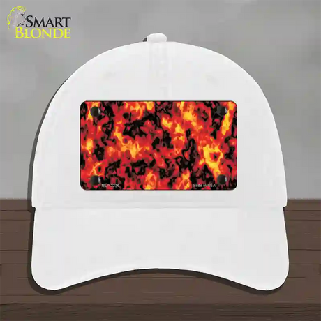 Fire Explosion Novelty License Plate Hat Unconstructed Cotton / White