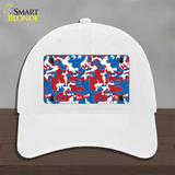 Patriotic Camouflage Novelty License Plate Hat Unconstructed Cotton / White