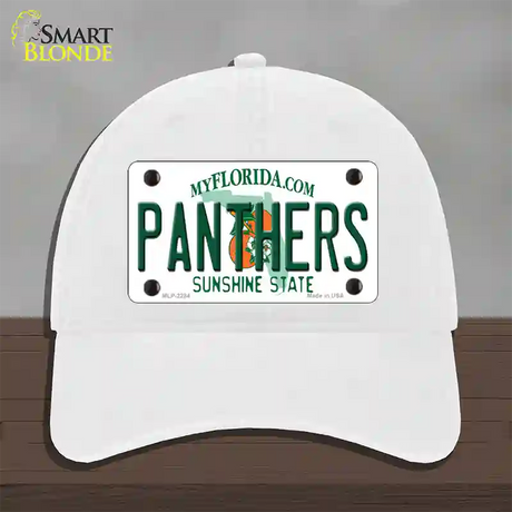 Panthers Florida State Novelty License Plate Hat Unconstructed Cotton / White