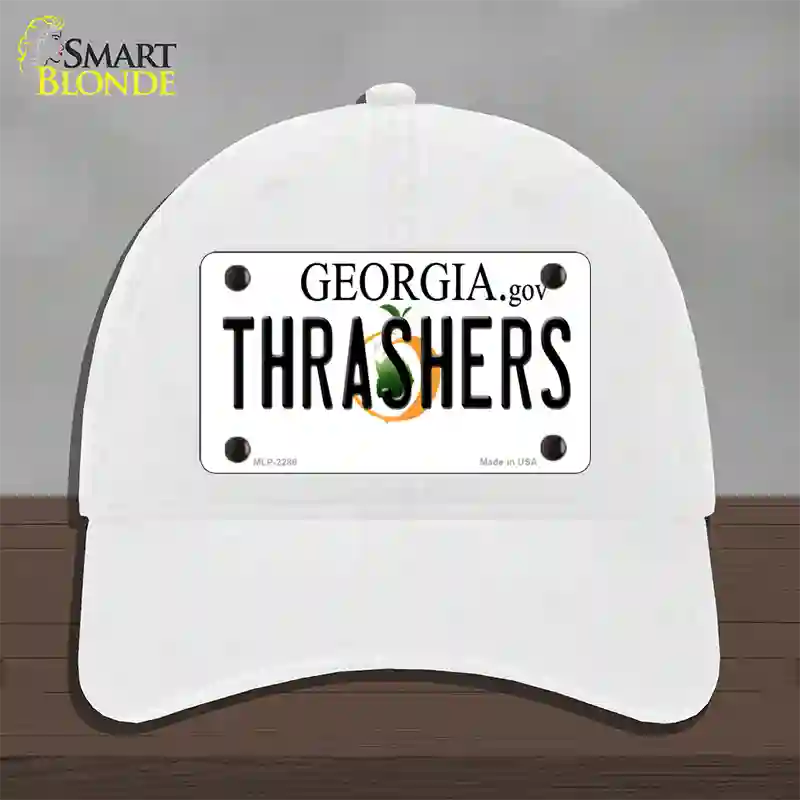 Thrashers Georgia State Novelty License Plate Hat Unconstructed Cotton / White