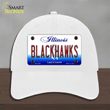 Blackhawks Illinois State Novelty License Plate Hat Unconstructed Cotton / White