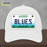 Blues Missouri State Novelty License Plate Hat Unconstructed Cotton / White