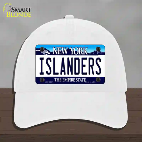 Islanders New York State Novelty License Plate Hat Unconstructed Cotton / White