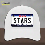 Stars Texas State Novelty License Plate Hat Unconstructed Cotton / White