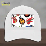 Guitars White Novelty License Plate Hat Unconstructed Cotton / White