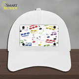 Musical Notes Multi-Color Novelty License Plate Hat Unconstructed Cotton / White