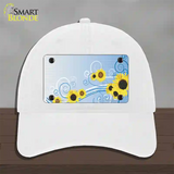 Sunflowers Novelty License Plate Hat Unconstructed Cotton / White