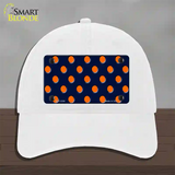 Orange Polka Dots Navy Blue Novelty License Plate Hat Unconstructed Cotton / White