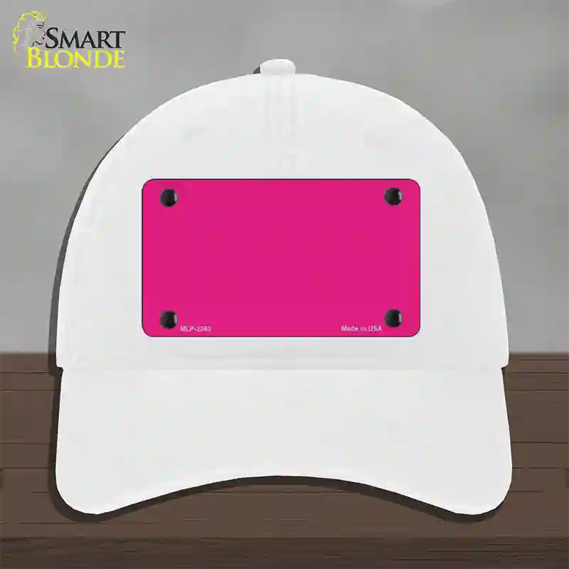 Pink Solid Novelty License Plate Hat Unconstructed Cotton / White