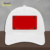 Red Solid Novelty License Plate Hat Unconstructed Cotton / White