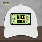 Nice Rack Novelty License Plate Hat Unconstructed Cotton / White