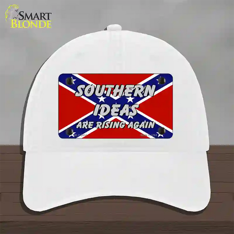 Southern Ideas Risin Again Novelty License Plate Hat Unconstructed Cotton / White