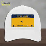 New York State Blanks Novelty License Plate Hat Unconstructed Cotton / White