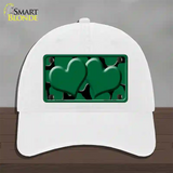 Green Black Giraffe Green Centered Hearts Novelty License Plate Hat Unconstructed Cotton / White