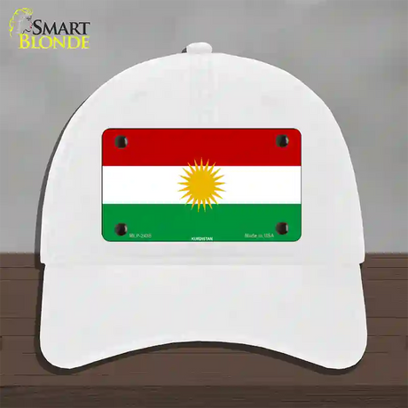 Kurdistan Flag Novelty License Plate Hat Unconstructed Cotton / White