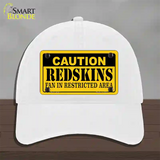 Caution Redskins Novelty License Plate Hat Unconstructed Cotton / White