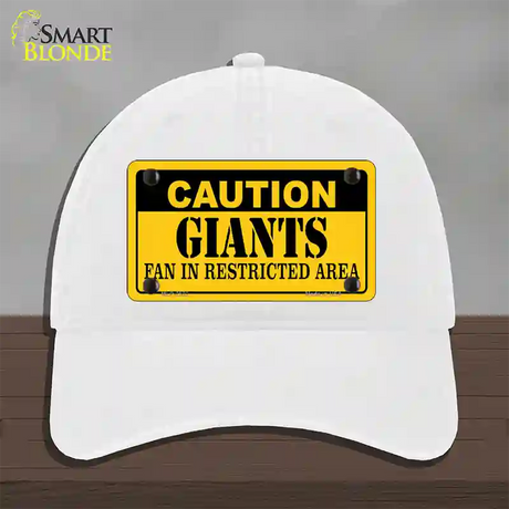 Caution Giants Novelty License Plate Hat Unconstructed Cotton / White