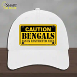 Caution Bengals Novelty License Plate Hat Unconstructed Cotton / White