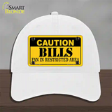 Caution Bills Novelty License Plate Hat Unconstructed Cotton / White