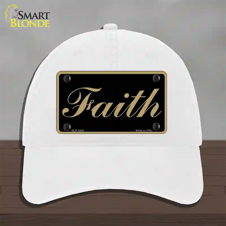 Faith Novelty License Plate Hat Unconstructed Cotton / White