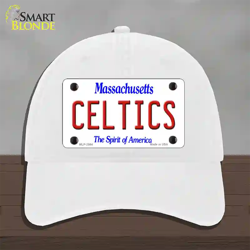 Celtics Massachusetts State Novelty License Plate Hat Unconstructed Cotton / White