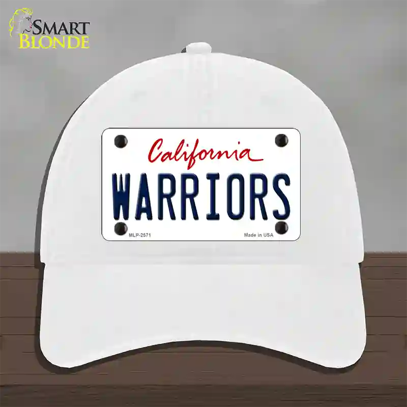 Warriors California State Novelty License Plate Hat Unconstructed Cotton / White