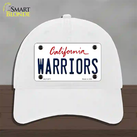 Warriors California State Novelty License Plate Hat Unconstructed Cotton / White