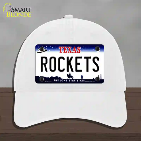 Rockets Texas State Novelty License Plate Hat Unconstructed Cotton / White