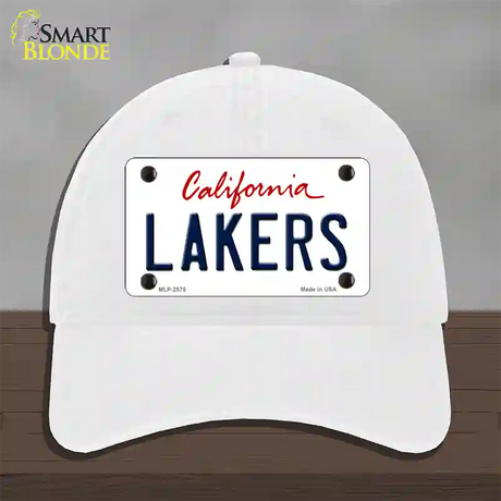 Lakers California State Novelty License Plate Hat Unconstructed Cotton / White