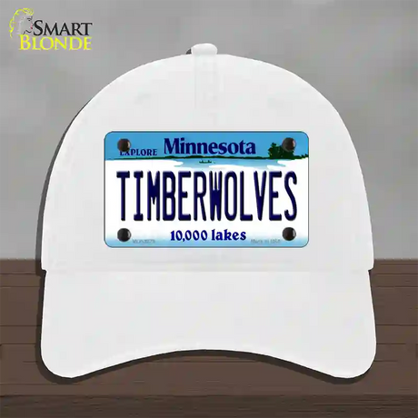 Timberwolves Minnesota State Novelty License Plate Hat Unconstructed Cotton / White